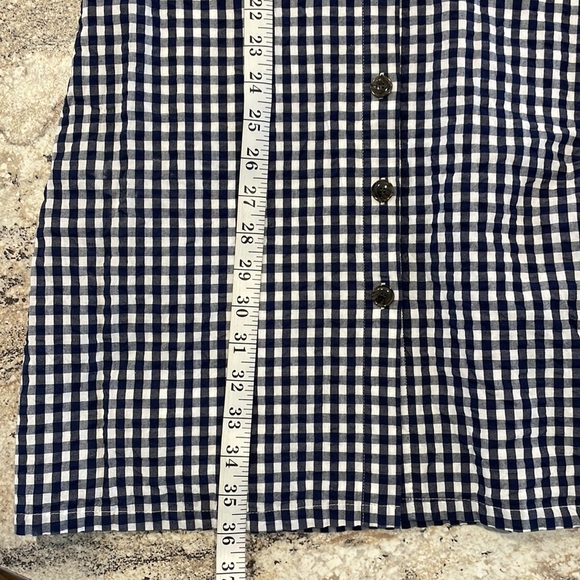 J Crew Gingham Navy Check 100% cotton fully lined Dress Size 0 XS NWOT - Picture 3 of 3
